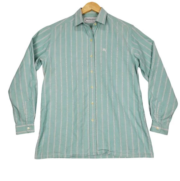 Burberrys of London Men's Verticle Stripe Button Up Shirt SZ 42 Made in France - Picture 1 of 16